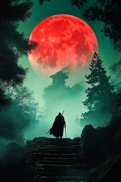 Warriors in the shadow of the blood moon by Poster Art Shop