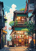 pixel art dorp winkel