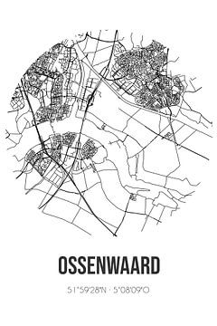 Ossenwaard (Utrecht) | Karte | Schwarz-weiß von Rezona