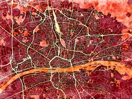 Karte von Orléans im stil 'Amber Autumn'