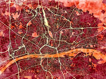 Kaart van Orléans in de stijl 'Amber Autumn' van Maporia