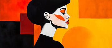 Artistic silhouette in bright colours by Poster Art Shop