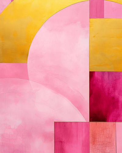 Modern und abstrakt in Rosa und Gold
