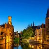 Prachtig plaatje van Brugge bij avond, België van Rietje Bulthuis