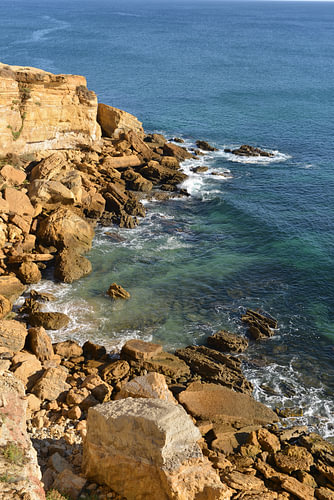 Rocky fishing path from Praia da Luz to Burgau in the Algarve