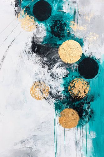 Abstracte kunst met gouden accenten