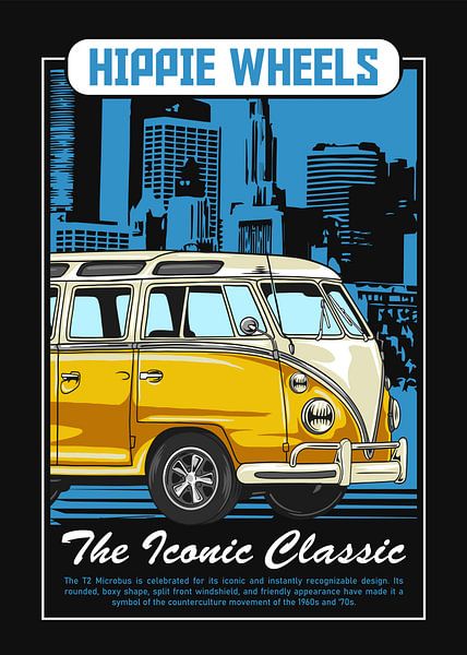 Microbus T2 rétro iconique par Adam Khabibi