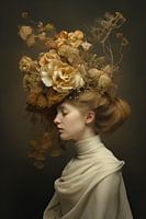 Femme à tête de fleur Digital Art
