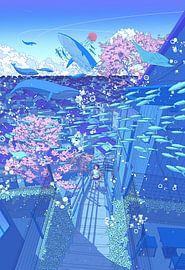 Anime Underwater Sakura Dream by Exhozt