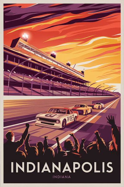 Indianapolis, Indiana Vintage Travel Poster by Poster Art Shop