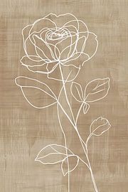 Blumenmalerei Weiß | Sanft wirbelnde Silhouette von Moderne Kollektion