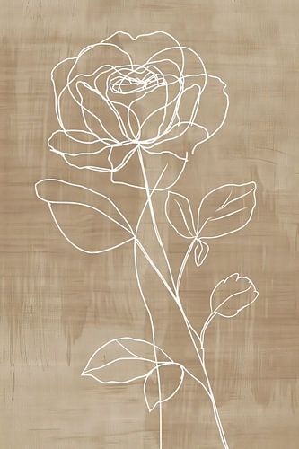 Fleur peinte en blanc | Silhouette tourbillonnante