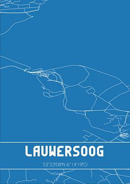 Blauwdruk | Landkaart | Lauwersoog (Groningen) van Rezona