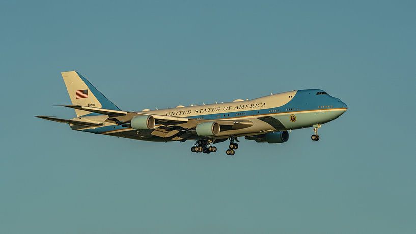 Air Force One arrives in Brussels. by Jaap van den Berg