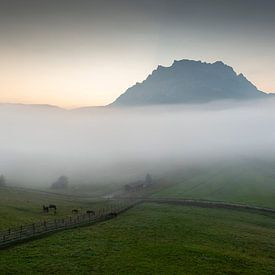 Lever de soleil avec vue sur la Zugspitze sur Bart Harmsen