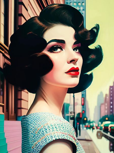 Retro, digital painting von Mariëlle Knops, Digital Art