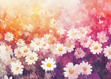 Floral Dance in Pastel van Abstract Schilderij