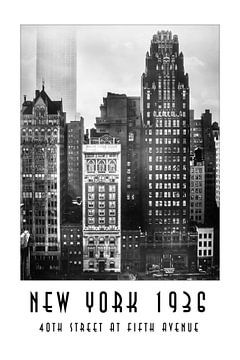 New York 1936: 40e straat op Fifth Avenue van Christian Müringer