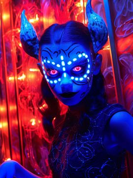 Blue Demon Girl im Bad Girls Motel | Fotografie von Frank Daske | Foto & Design