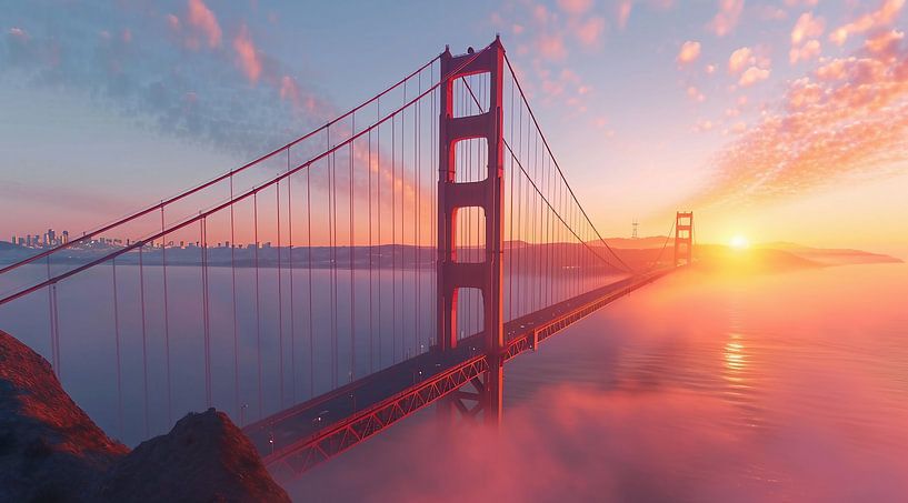 Uitzicht op de Golden Gate Bridge van fernlichtsicht