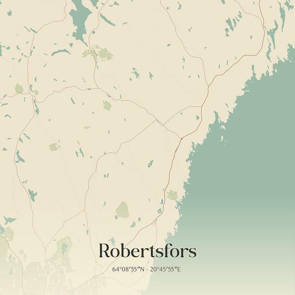 Carte d'époque de Robertsfors, Suède. par Affiches de lieux