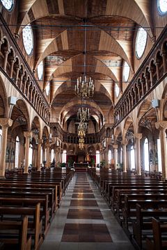 Interior of the St Petrus and Paulus Cathedral in Paramaribo, Suriname by WorldWidePhotoWeb