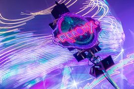 Orbit of Light – Carousel motion in a night-time long-exposure photograph by Mixed media vector arts