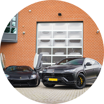 Blacked out Lamborghini Aventador en Urus van Joost Prins Photograhy
