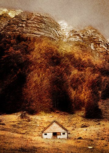 Zwitserland Seealpsee landschap schilderij #Zwitserland