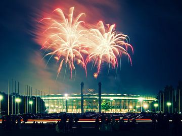 Berlin – Olympic Stadium with Fireworks van Alexander Voss
