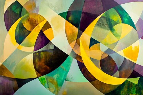 Abstracte kleurencompositie in geelgroen