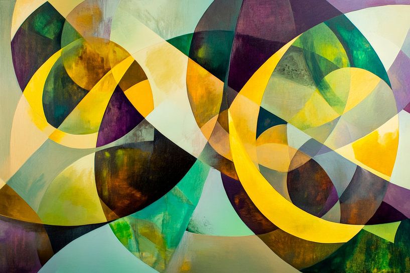Abstract colour composition in yellow-green by Poster Art Shop