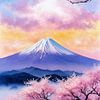 Berg Fuji mit rosa Kirschblüte von MIROKKU