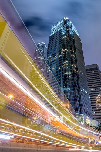 Lighttrails and Architecture, Hong Kong 