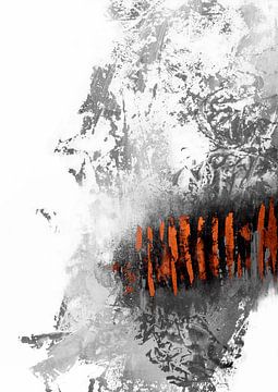 Oranje grijs abstract van Ela Szczepaniak