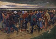 Eugène Laermans, Landverhuizers - drieluik midden, 1896 van Atelier Liesjes thumbnail