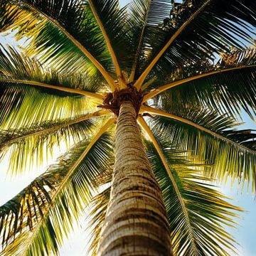 Palmboom in het zonlicht van Poster Art Shop