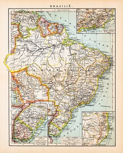 Vintage kaart Brazilië