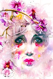 Portrait with flowers