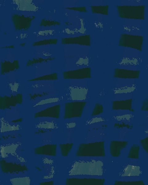 Colorful abstract modern art. Pop of colors. Blue and green lines. by Dina Dankers