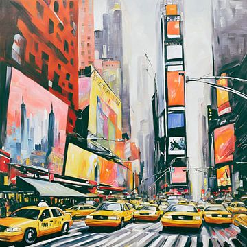 Time Square America Schilderij van ComfortQ
