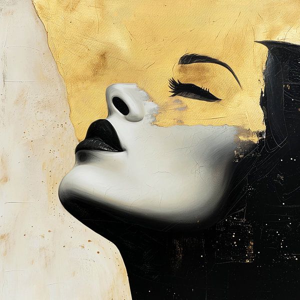 The Unveiled Beauty: Contrast in Black and Gold by Color Square