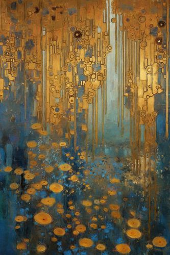 Abstract Golden Waterfall