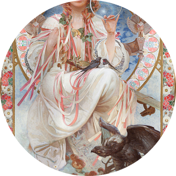 Portret van Josephine Crane-Bradley als Slavia (Slavia), Alfons Mucha