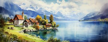 Zwitserland van Abstract Schilderij