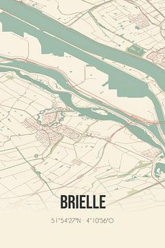 Vintage landkaart van Brielle (Zuid-Holland) van Rezona