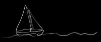 Sailboat at sea - maritime painting line drawing Black and white
