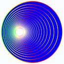 bal in het blauw met gekleurde cirkels von EnWout Miniaturansicht