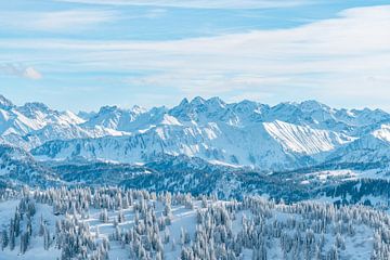 Allgäuer Hoogalpen in de winter met de top van Trettach van Leo Schindzielorz