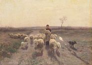 Une bergère et son troupeau, Anton Maue par Des maîtres magistraux Aperçu